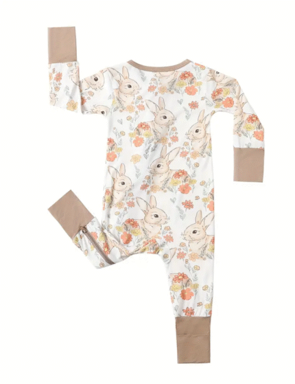 Hop lil Bunny & Floral All-in-one