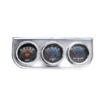 Mechanical 2'' 52mm Chrome Triple Gauge Set Water Temp Oil Pressure AMP Meter - Image 7