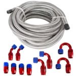 10/16/20FT 6AN CPE Fuel line Hose Braided Nylon Stainless Steel Oil Gas - Image 26