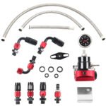Universal Red Adjustable Fuel Pressure Regulator Kit Oil 0-100psi Gauge -6AN - Image 4