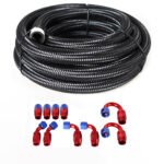 10/16/20FT 6AN CPE Fuel line Hose Braided Nylon Stainless Steel Oil Gas - Image 47
