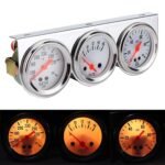 2'' 52mm Mechanical Chrome Triple Gauge Set Water Temp Oil Pressure Volt Meter - Image 2