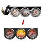 2'' 52mm Mechanical Chrome Triple Gauge Set Water Temp Oil Pressure Volt Meter - Image 10