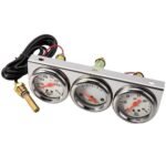 2'' 52mm Mechanical Chrome Triple Gauge Set Water Temp Oil Pressure Volt Meter - Image 12