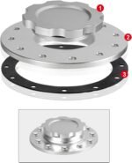 Billet Aluminum Easy Fill Fuel Cell Gas Cap With 12 Hole Cell Bung and Gasket - Image 7