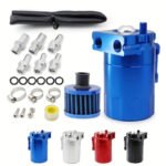 Baffled Oil Catch Can Kit Reservoir Tank with Breather Filter