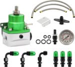 Universal Red Adjustable Fuel Pressure Regulator Kit Oil 0-100psi Gauge -6AN - Image 13