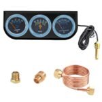 Mechanical 2'' 52mm Chrome Triple Gauge Set Water Temp Oil Pressure AMP Meter