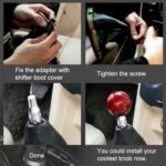 GSTP Car Silver Tone Gear Shift Knob Adapter Fit for Non Threaded Shifter - Image 8