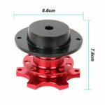 Universal Sports Steering Wheel Quick Release Snap Off Boss Kit Hub Adapter Red - Image 2