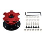 Universal Sports Steering Wheel Quick Release Snap Off Boss Kit Hub Adapter Red - Image 5